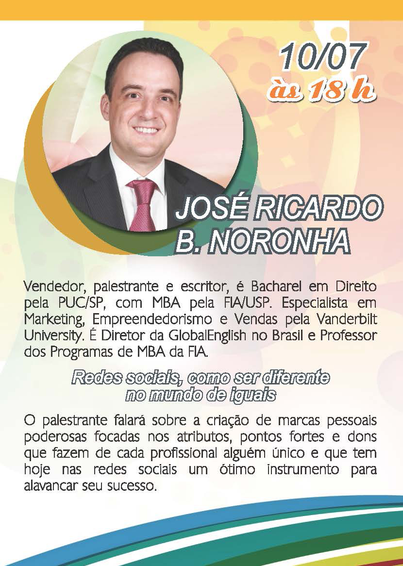 Palestra Gratuita José Ricardo Noronha - 10/07/2013